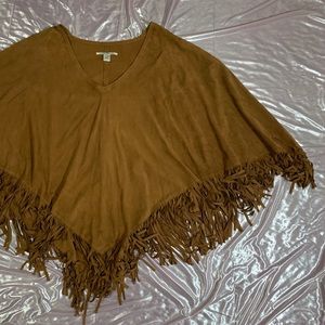 Lucky Brand real leather poncho
